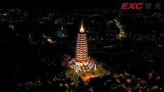 Tianning Zen Temple Light Show