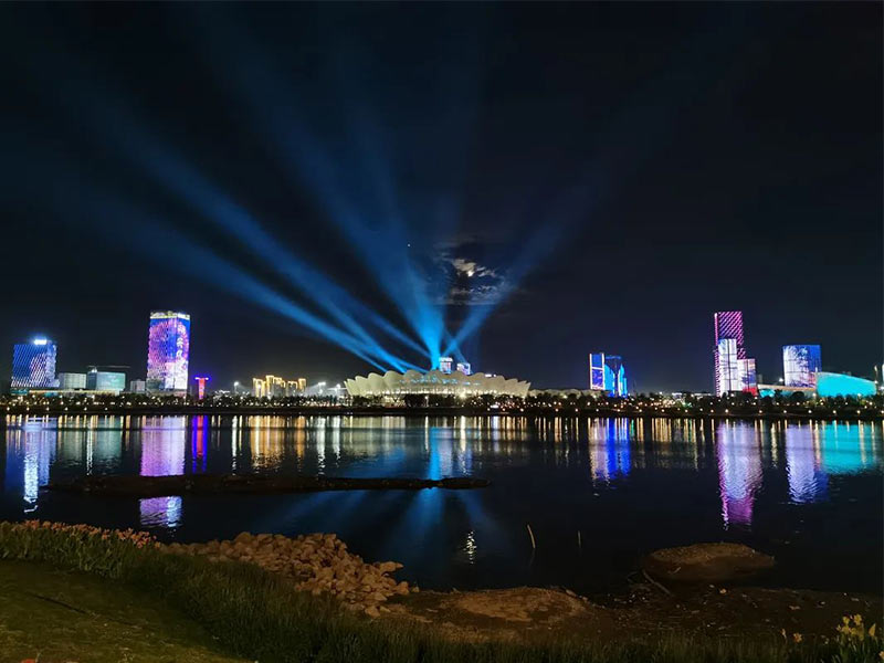led lighting show at the core area of 14th national games of china
